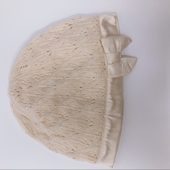 Janie and Jack Accessories Janie And Jack Cream Wool And Cotton Hat